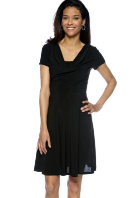 Tiana B Petite Cap-Sleeved Cowl Neck Dress
