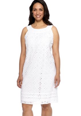 Tiana B Petite Sleeveless Eyelet Shift Dress