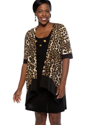 Tiana B Plus Size Elbow-Sleeved Jacket Dress