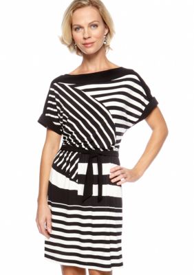 Tiana B Striped Dolman Sleeve Dress