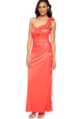 Blondie Nights One Shoulder Sheer Matte Jersey Gown 