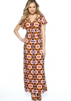 New Directions Dolman Sleeved Maxi Dress with Braided Neckline
