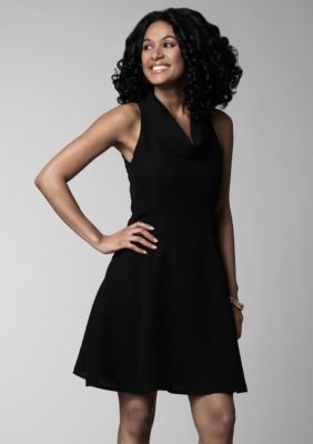Kristin Davis Cowl Neck Dress