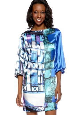 Suzi CHIN - maggy boutique Printed Charmeuse Chemise Dress
