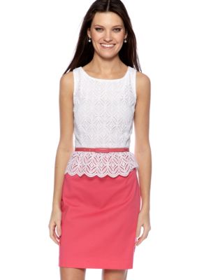Suzi CHIN - maggy boutique Sleeveless Lace with Peplum Belted Dress