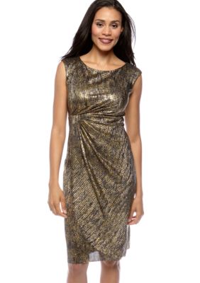 Connected Apparel Sleeveless Metallic Dress