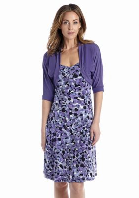 Connected Apparel Elbow-Sleeve Jacket Dress