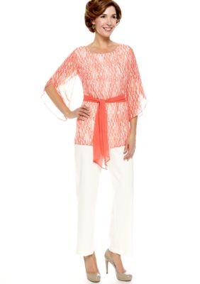Dana Kay Split-Sleeved Two Piece Pant Set