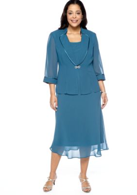 Dana Kay Plus Size Three-Quarter Sleeved Jacket Dress