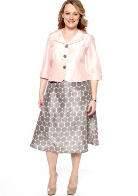 Dana Kay Plus Size Shantung Skirt Set