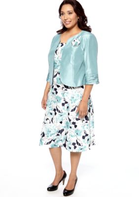 Dana Kay Plus Size Shantung Jacket Dress