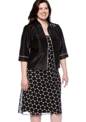Dana Kay Plus Size Dot Print Jacket Dress