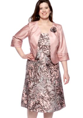 Dana Kay Plus Size Printed Jacket Dress