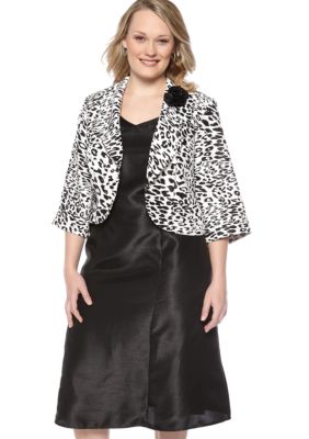 Dana Kay Plus Size Animal Print Jacket Dress