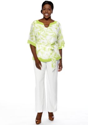 Dana Kay Plus Size Elbow-Sleeved Pant Set