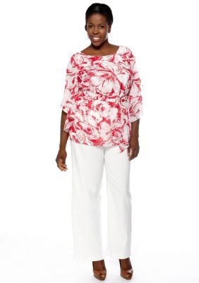 Dana Kay Plus Size Split-Sleeved Pant Set
