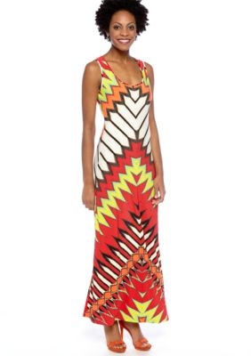 ECI New York Sleeveless Printed Maxi Dress