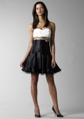 Gunne Sax Strapless Sequin Waist Dress