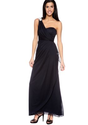 Xscape Long One Shoulder Dress
