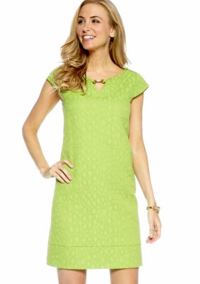Jessica Howard Cap-Sleeved Jacquard Shift Dress