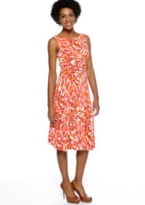Jessica Howard Sleeveless Printed A-Line Dress