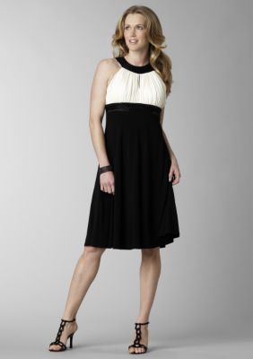 Jessica Howard Two Tone Matte Jersey Halter