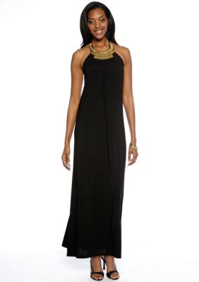Lennie for Nina Leonard Cleo Neck Maxi Dress