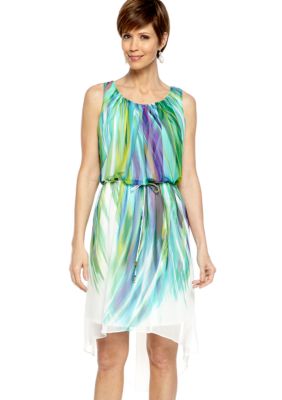 Sandra Darren Sleeveless Printed Blouson Dress