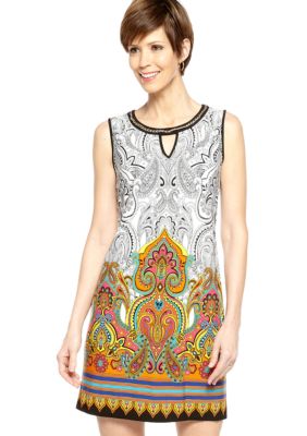 Sandra Darren Sleeveless Printed Shift Dress