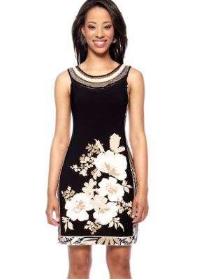 Studio 1 Petite Sleeveless Placed Print Shift Dress