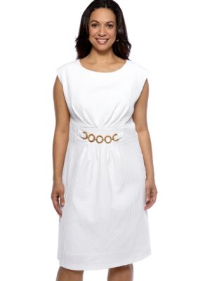 Studio 1 Plus Size Sleeveless Jacquard Sheath Dress