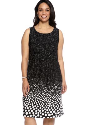 Chelsea Suite Plus Size Sleeveless Polka Dot Dress