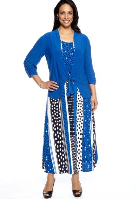 Chelsea Suite Plus Size Three-Quarter Sleeved Jacket Dress