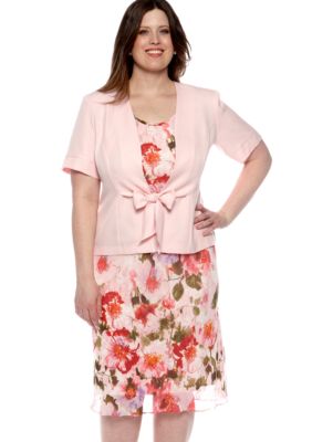 Perceptions Plus Size Short-Sleeved Jacket Dress