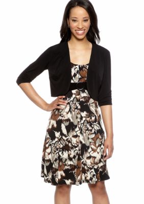 Perceptions Petite Three-Quarter Sleeved Jacket Dress