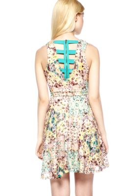 Fire Printed Lace Dress