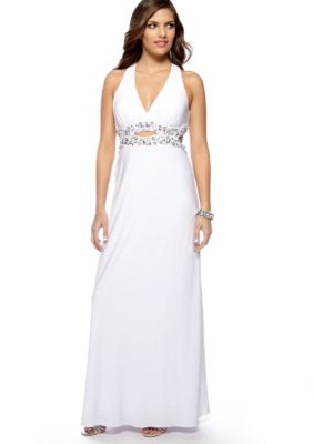 Ignite Halter Gown with Beaded Detail