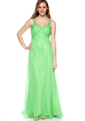 Ignite Sleeveless Chiffon Beaded Gown
