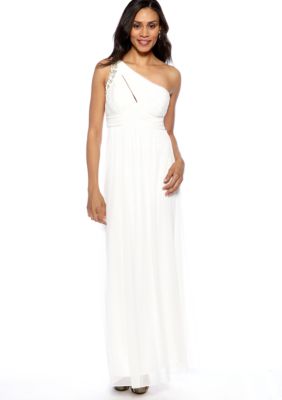 Ignite One Shoulder Gown with Beaded Shoulder