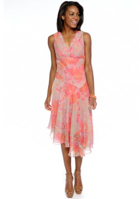 Chris McLaughlin Printed Hanky Hem Dress