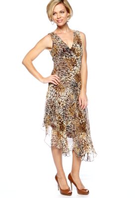 Chris McLaughlin Sleeveless Printed Crossover V-Neck Dress