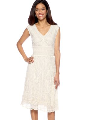 Chris McLaughlin Sleeveless Lace Dress with Smocking at Waist