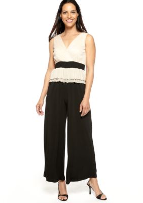 Chris McLaughlin Sleeveless Two-Tone Peplum Jumpsuit