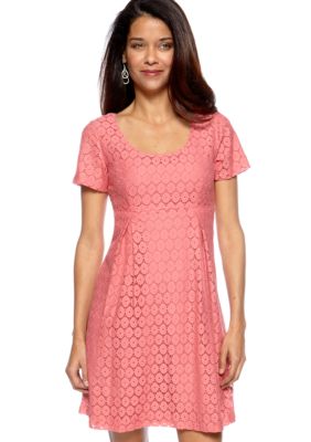 Chris McLaughlin Petite Short Sleeve Lace Dress