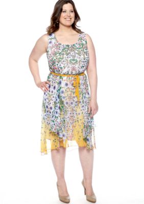 Chris McLaughlin Plus Size Sleeveless Print Dress