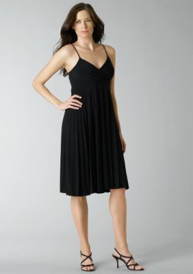 Max & Cleo Matte Jersey Pleated Babydoll Dress