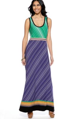 Calvin Klein Sleeveless Stripe Tank Maxi Dress