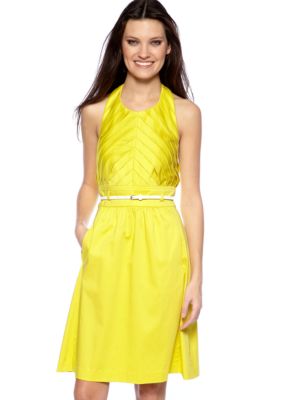 Calvin Klein Pleated Top Halter Dress