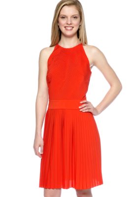Calvin Klein Halter Pleated Dress