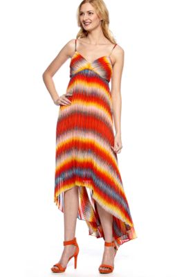 Calvin Klein Spaghetti Strap Hi-Lo Printed Dress